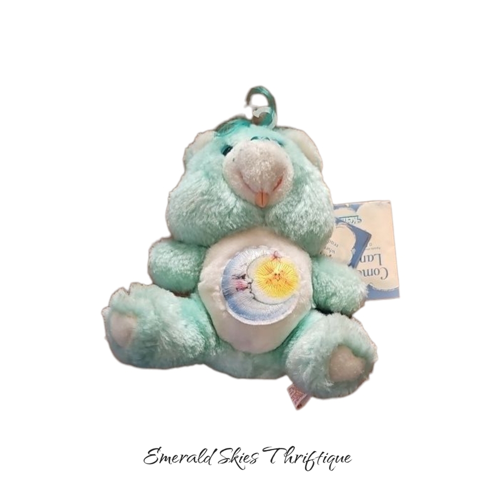 Vintage Care Bears Plush Bedtime Bear Mini Doll Stuffed Moon Star Belly Badge 7"